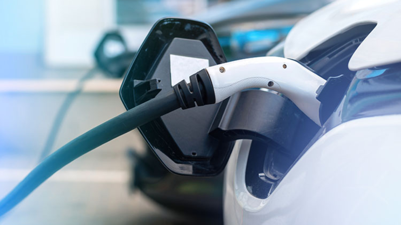 Plugged in chargers into two electric cars at charge station