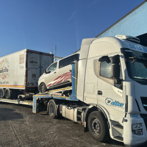 GONDOLA AK CARGADA CON CAMION RIGIDO 3 EJES