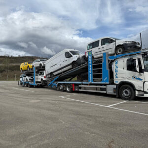VOLVO FM 336 CARGADO 7 COCHES Y 1 FURGON